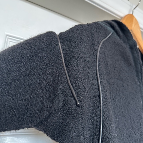 Isabel Marant black virgin wool & leather hooded dress - Picture 5 of 5